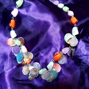 Vintage Stone and Abalone Necklace
